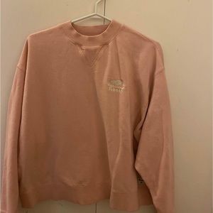 pink roots mock neck pullover